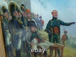 Peinture a l' huile sur planche de bois Napoléon et son état major