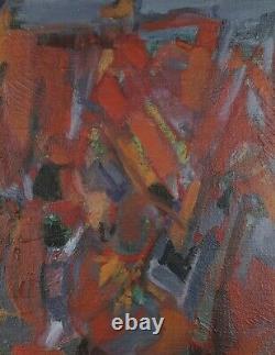 Peinture abstraite huile sur toile signée de Daniel PRAT encadrée 1998