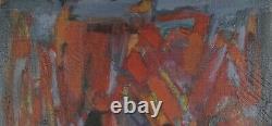 Peinture abstraite huile sur toile signée de Daniel PRAT encadrée 1998