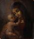 Peinture Ancienne 17ème, Ecole Espagnole, La Vierge Et L'enfant Jésus