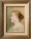 Peinture De Joséphine Houssay (1840-1914) Sur Panneau Portrait De Femme
