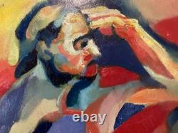 Peinture huile 1950 panneau Bois Expressionnisme Fauve Expressionniste Art Brut