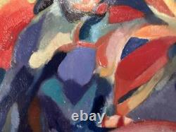 Peinture huile 1950 panneau Bois Expressionnisme Fauve Expressionniste Art Brut