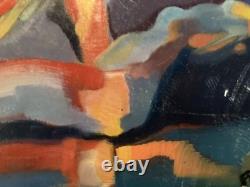 Peinture huile 1950 panneau Bois Expressionnisme Fauve Expressionniste Art Brut