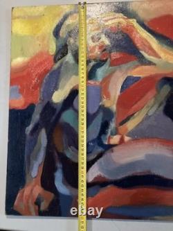 Peinture huile 1950 panneau Bois Expressionnisme Fauve Expressionniste Art Brut