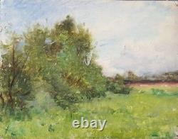 Peinture huile Jules-Cyrille Cavé paysage sous-bois arbre nature XIXème XXème