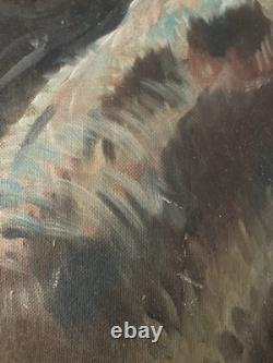 Peinture huile panneau Bois Expressionnisme Fauve Expressionniste 1950 Main Art