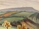 Peinture Huile Panneau Bois 1950 Paysage Post Impressionniste Art Arbre Ancien