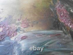 Peinture huile sur bois. Nature morte florale style expressionniste, 1907. Signée