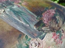 Peinture huile sur bois. Nature morte florale style expressionniste, 1907. Signée