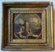 Peinture Huile Sur Panneau Romantisme Ruines Lune Temple Jardin Anglais Robert