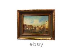 Peinture huile sur toile Paysage de Venise E. Jacob