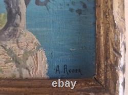 Peinture sur Bois Tableau Peintre Paysage de campagne en bord de mer