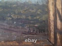 Peinture sur Bois Tableau Peintre Paysage de campagne en bord de mer