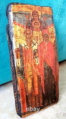Peinture sur bois icônes religieuses prêtres saints orthodoxes en excellent état