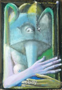 Peinture surréaliste de Tristan FABRIS (1927-1999) surréalisme fantastique