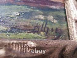 Peintures Anciennes sur Bois Miniature Scènes Paysannes. Ma réf. EB SER 038-4