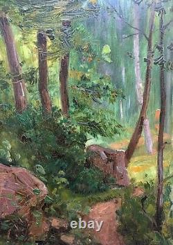 Pendant de tableaux XIX° Sous bois HSP cf. École de Fontainebleau