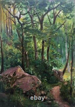 Pendant de tableaux XIX° Sous bois HSP cf. École de Fontainebleau