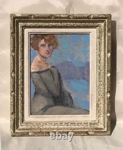 Petit Tableau ART DECO PORTRAIT JEUNE FEMME Vers 1930 () HSP