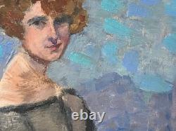 Petit Tableau ART DECO PORTRAIT JEUNE FEMME Vers 1930 () HSP