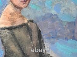 Petit Tableau ART DECO PORTRAIT JEUNE FEMME Vers 1930 () HSP