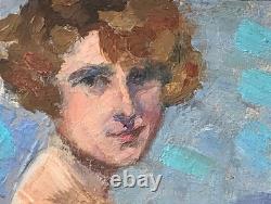 Petit Tableau ART DECO PORTRAIT JEUNE FEMME Vers 1930 () HSP