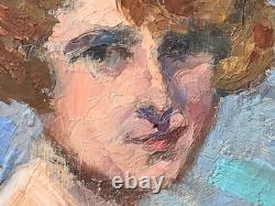 Petit Tableau ART DECO PORTRAIT JEUNE FEMME Vers 1930 () HSP