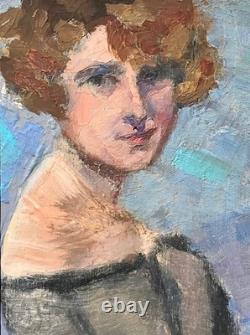 Petit Tableau ART DECO PORTRAIT JEUNE FEMME Vers 1930 () HSP