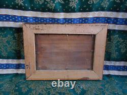 Petit Tableau Ancien Peinture Huile HSP Ecole de Barbizon XIXeme Cadre Bois Dore