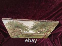 Petit Tableau Ancien Peinture Huile HST Ecole Francaise de Barbizon Campagne XIX