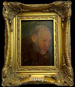 Petit tableau huile sur bois- portrait de l' inquisiteur Bernard Guy -XIX eme