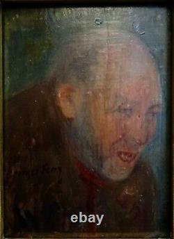 Petit tableau huile sur bois- portrait de l' inquisiteur Bernard Guy -XIX eme