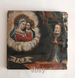 Petit tableau sur bois, ex-voto, XVIIIe siècle, école italienne Petit tableau sur bois, ex-voto, XVIIIe siècle, école italienne