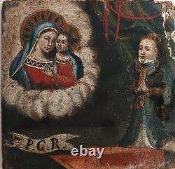 Petit tableau sur bois, ex-voto, XVIIIe siècle, école italienne Petit tableau sur bois, ex-voto, XVIIIe siècle, école italienne