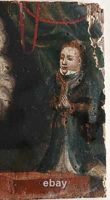 Petit tableau sur bois, ex-voto, XVIIIe siècle, école italienne Petit tableau sur bois, ex-voto, XVIIIe siècle, école italienne