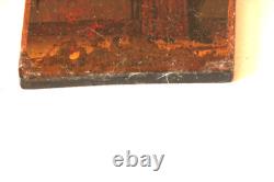 Petite icône ancienne. Miniature sur bois. XIXe. Sainte Sophie. Russie