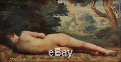Petite peinture nu femme 1886, Jules Cavé (1859-1946)