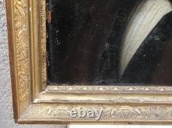 Portrait D'homme. Peinture Huile Sur Panneau De Bois 19eme