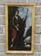 Portrait Of Saint Agnes Of Rome, Ancien Huile Sur Bois Peinture Env. 1700-1800