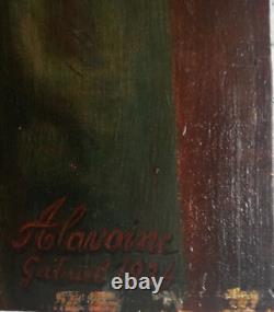 Portrait d'un aristocrate, un Comte, huile sur bois, armoiries, bon état