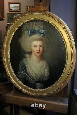 Portrait d'une dame de qualité XVIIIè, coiffure, dentelle