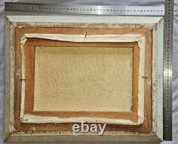Portrait de jeune femme élégante Huile sur toile années 50 / 60 Cadre bois 4 F