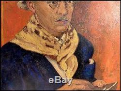 Portrait du Peintre Pierre Bonnard par Gisèle Belleud 1944 Huile sur Panneau
