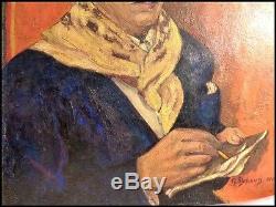 Portrait du Peintre Pierre Bonnard par Gisèle Belleud 1944 Huile sur Panneau