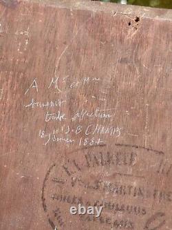 Portrait homme De La Fin Du XIX Eme Siècle Huile Sur Bois Peinture