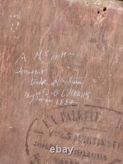Portrait homme De La Fin Du XIX Eme Siècle Huile Sur Bois Peinture