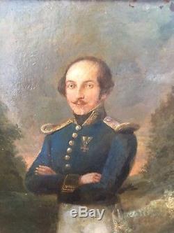 Portrait officier Empire Prussien A. Cramer Début 19em Huile sur bois