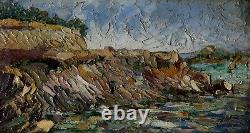 Puissant Impressionniste 1900. Paysage De Bord De Mer Dans Le Midi. Signé