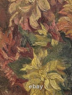 RAOUL DAVID Bouquet de Fleurs. Peinture huile sur panneau de Bois
